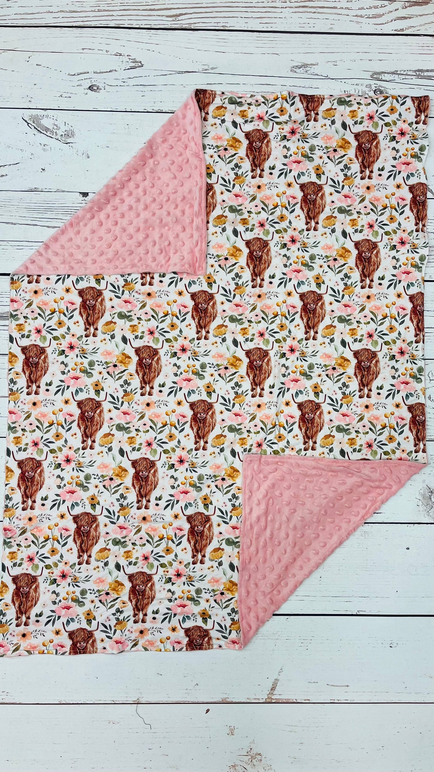 Pink Cows Baby Blanket