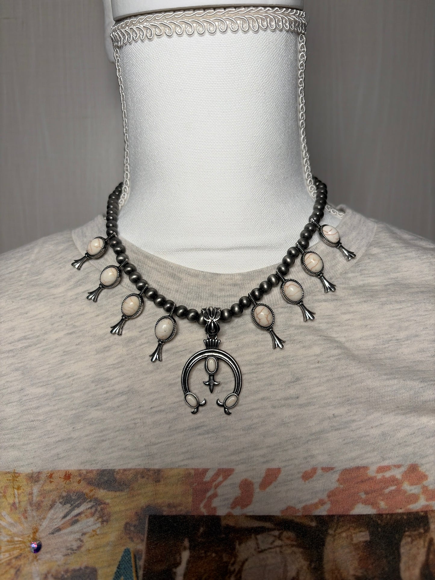 Small White Squash Necklace