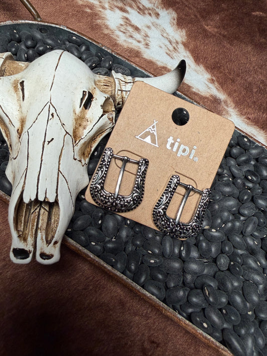 Belt Buckle Post Earrings