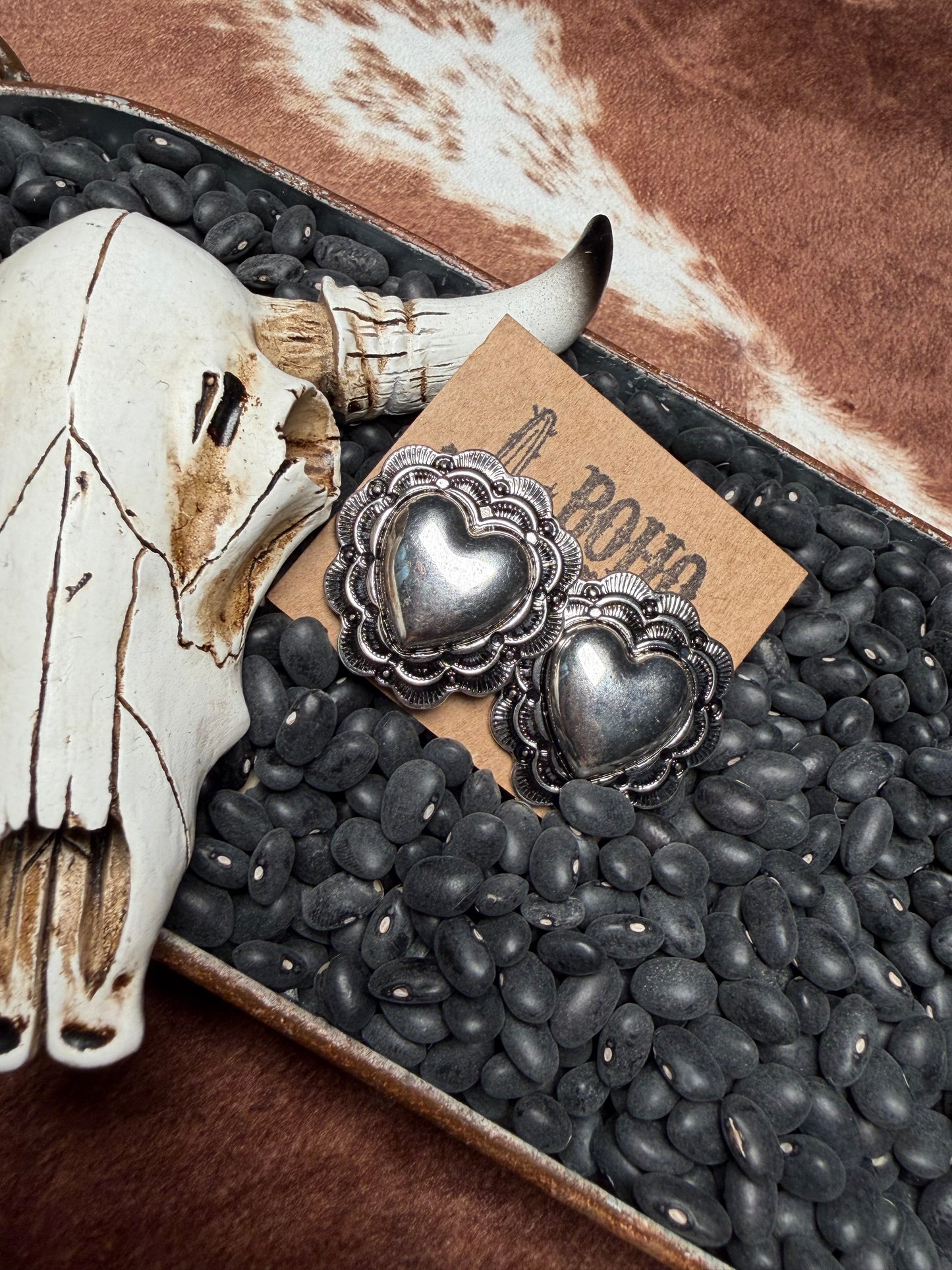 Chunky Bubble Heart Stud Earrings