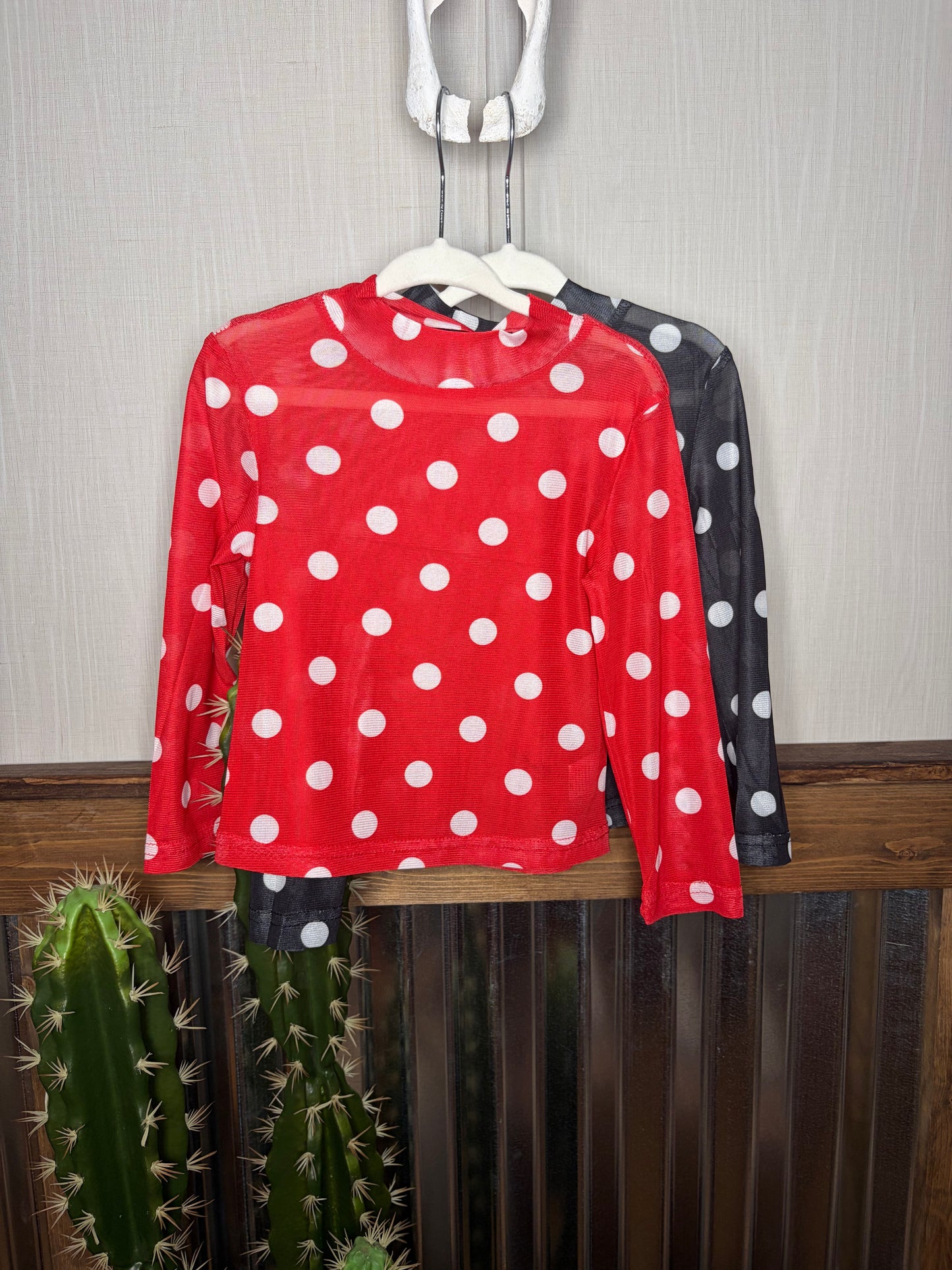 Friday Night Dot Mesh top