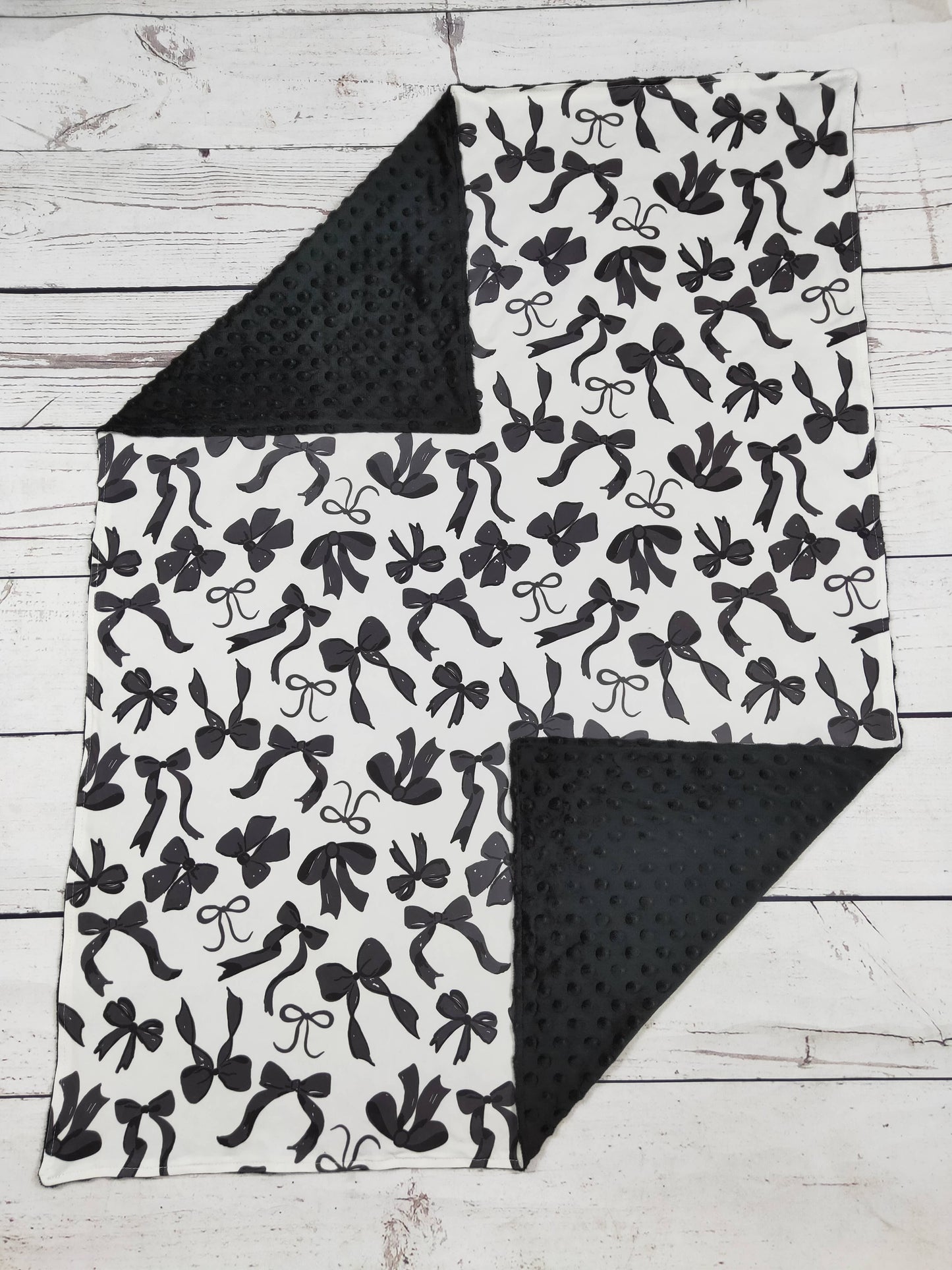 Black Bow Baby Blanket