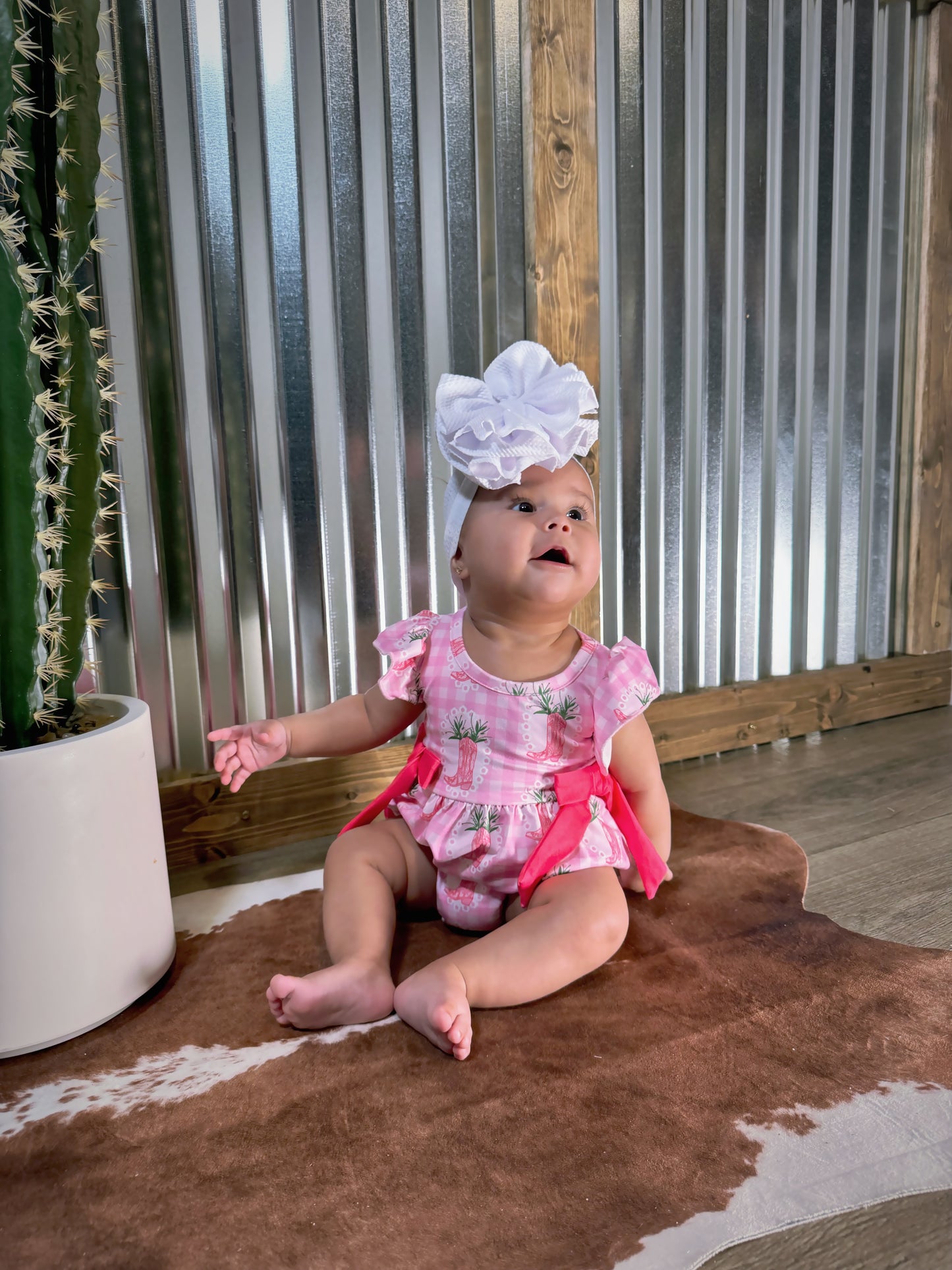 Boots & Bows Baby Romper
