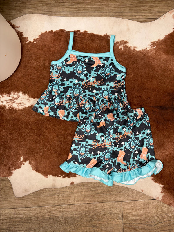 Yeehaw Turquoise Two-Piece Set